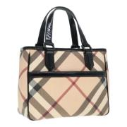 Pre-owned Leather handbags Burberry Vintage , Beige , Dames