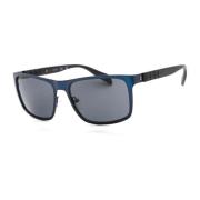 Blauwe Metalen Zonnebril met Grijze Lenzen Guess , Blue , Heren