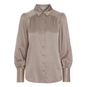 CADENCE-Cork Zijden Blouse Dea Kudibal , Beige , Dames