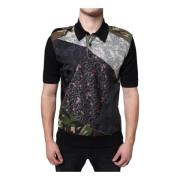 Camouflage Patchwork Zijden Polo T-shirt Dolce & Gabbana , Multicolor ...