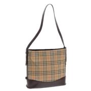 Pre-owned Canvas shoulder-bags Burberry Vintage , Beige , Dames