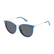 Blauwe Resin Zonnebril met UV-bescherming Polaroid , Blue , Dames