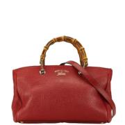 Pre-owned Leather handbags Gucci Vintage , Red , Dames