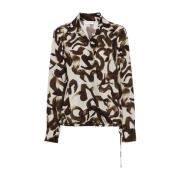 Crepe Texture Wrap Shirt met Handgeschilderde Print Dries Van Noten , ...