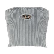 Gebreide Crew Neck Sweater Licht Grijs Diesel , Gray , Dames