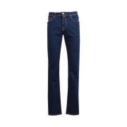 Italiaanse Denimkleding met Beige Patch Jacob Cohën , Blue , Heren