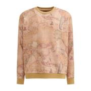 Geo Classic Crewneck Sweater Alviero Martini 1a Classe , Beige , Heren