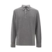 Grijs Katoenen Poloshirt Corneliani , Gray , Heren