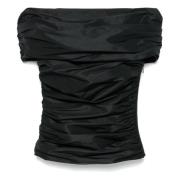 Zwarte Taffeta Top met Zijrits Coperni , Black , Dames