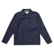 Denim Stripe Overshirt 2.0 Dark Navy Les Deux , Blue , Heren