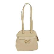 Pre-owned Leather shoulder-bags Salvatore Ferragamo Pre-owned , Beige ...