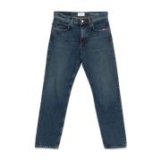 Indigo Blauwe Denim Jeans Amish , Blue , Dames