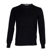 Heren ronde hals trui. Lange mouwen. Wol & Cashmere mix. Kangra , Blac...