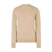 Beige Crew Neck Sweater met St Barth Logo MC2 Saint Barth , Beige , Da...