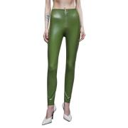 Hoge taille imitatieleer leggings Patrizia Pepe , Green , Dames