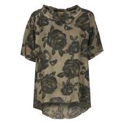 Groene Bloemen T-shirt en Polo Sanctamuerte , Green , Dames