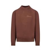 Bruine Gebreide Crewneck Sweater Garment Workshop , Brown , Heren