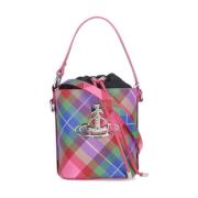 Multicolor Tartan Bucket Tas met Koordsluiting Vivienne Westwood , Mul...