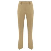 Beige Wolmix Straight Leg Broek Max Mara Weekend , Beige , Dames