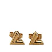 Pre-owned Metal earrings Louis Vuitton Vintage , Yellow , Dames