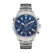 Blauw Stalen Kwartshorloge 10Atm Bulova , Gray , Heren