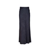 Hoge taille wollen rok met pailletteninzetten Jucca , Blue , Dames