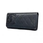 Pre-owned Leather wallets Chanel Vintage , Black , Dames