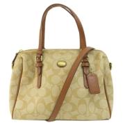 Pre-owned Leather handbags Coach Pre-owned , Beige , Dames