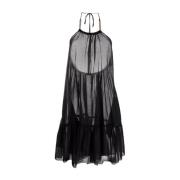 Zwarte Katoenen Midi Jurk Stella McCartney , Black , Dames