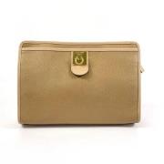 Pre-owned Leather clutches Celine Vintage , Beige , Dames