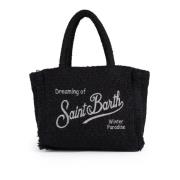 Tweed Dames Tas met Rafeleffect MC2 Saint Barth , Black , Dames