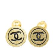 Pre-owned Fabric earrings Chanel Vintage , Yellow , Dames