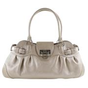 Pre-owned Leather shoulder-bags Salvatore Ferragamo Pre-owned , Beige ...