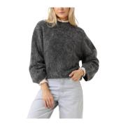 Anneleen Knit O-neck Sweater Second Dames , Gray , Dames