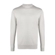 Beige Zijde Wol Casual Sweater Eleventy , White , Heren