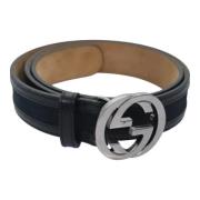 Pre-owned Leather belts Gucci Vintage , Black , Dames