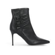 Zwarte Leren Laarzen met Ruchedetail Cult , Black , Dames