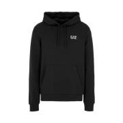 Zwarte hoodie met voorzak Emporio Armani EA7 , Black , Heren