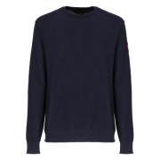 Blauwe Wol Crew Neck Sweater Canada Goose , Blue , Heren