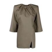 Groene Katoenen Mini Blouse The Attico , Green , Dames