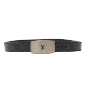 Pre-owned Canvas belts Louis Vuitton Vintage , Black , Heren