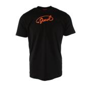 Zwarte Katoenen T-shirt voor Mannen Diesel , Black , Heren