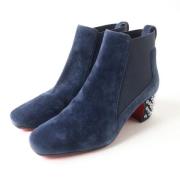 Pre-owned Leather boots Christian Louboutin Pre-owned , Blue , Dames