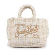 Witte Tweed Kleine Dames Tas MC2 Saint Barth , Beige , Dames