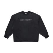 Gewassen Zwart Crewneck Jalen X Won Hundred , Gray , Heren