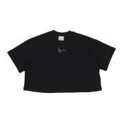 Essentiële Crop Tee Korte Mouw T-shirt Karl Kani , Black , Dames