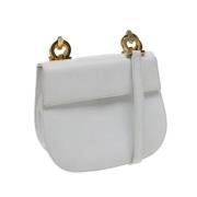 Pre-owned Leather handbags Salvatore Ferragamo Pre-owned , White , Dam...