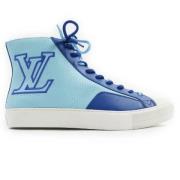 Pre-owned Leather sneakers Louis Vuitton Vintage , Blue , Heren