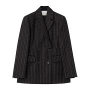 Pinstripe Blazer - Zwart/Wit dagmar , Black , Dames