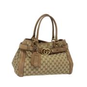 Pre-owned Canvas gucci-bags Gucci Vintage , Beige , Dames